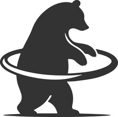 Wild animal bear vector black artwork drawing silhouette