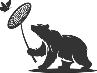 Wild animal bear vector black artwork drawing silhouette