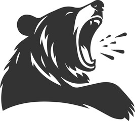 Wild animal bear vector black artwork drawing silhouette