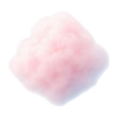 Soft fluffy pink cotton candy confection with a delicate wispy texture isolated on transparent background