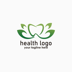 dental and lotus logo concept, nature elements design template, plants icon design