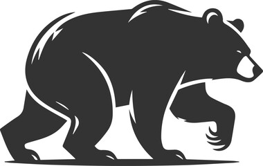 Wild animal bear vector black artwork drawing silhouette