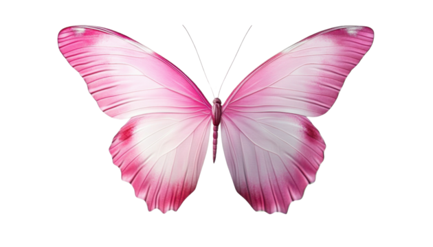 pink butterfly isolated on transparent background cutout