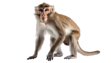 macaque isolated on transparent background cutout