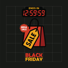 BLACK FRIDAY SOCIAL MEDIA POST WITH SET OF ELEMTNT FOR ADVERTISEMENT
