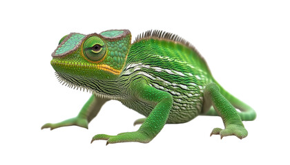 Obraz premium green chameleon isolated on transparent background cutout