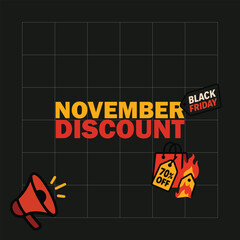 BLACK FRIDAY SOCIAL MEDIA POST WITH SET OF ELEMTNT FOR ADVERTISEMENT