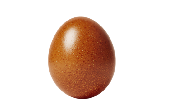 A perfectly formed brown egg on a black background.