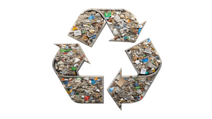 recycle symbol made from recycle trash
