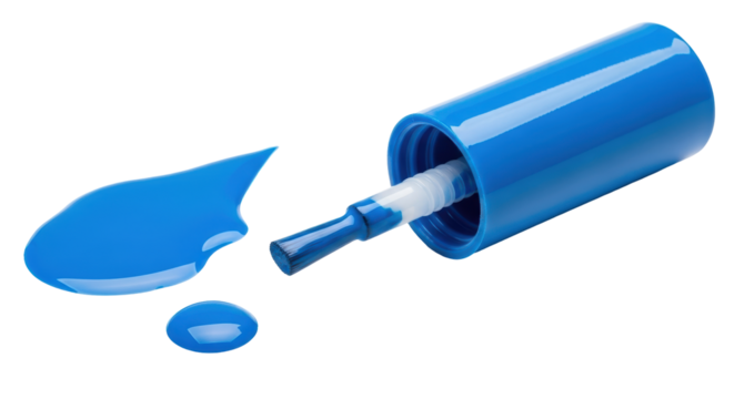 Isolated Blue Nail Polish Spill