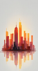 Obraz premium city skyline with reflection