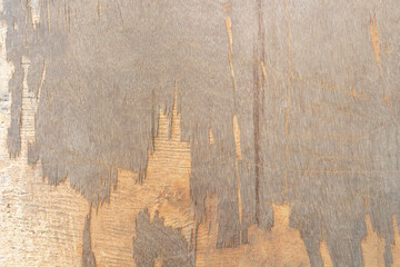 Brown The plywood is damaged and torn background or textur