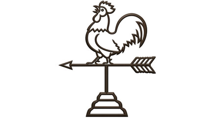 Isolated Rooster Weather Vane