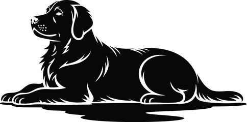 Vector black silhouette of a animals on a white background.