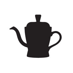 Obraz premium Arabic Style Kettle Silhouette Traditional Tea Pot Vector in Black on White Background