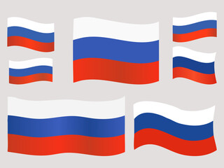 Fototapeta premium Collection of Russian flags. Vector illustration. 