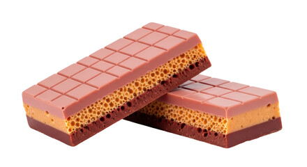 Isolated layered chocolate bar
