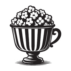 Crunchy delight outlined – Popcorn silhouette designed with fresh Popcorn vector – Popcorn illustration

