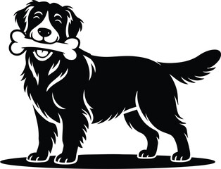 Vector black silhouette of a animals on a white background.