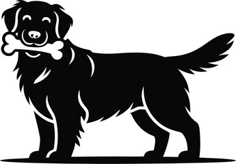 Vector black silhouette of a animals on a white background.