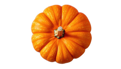 orange pumpkin top view isolated on transparent background cutout