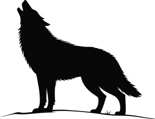 Vector black silhouette of a animals on a white background.