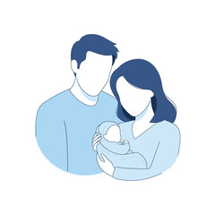 Fototapeta premium A Couple Celebrating the Arrival of Their Newborn Baby