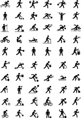 Naklejka premium Collection of Diverse Sports Pictograms Icons for Athletes, Activities & Competitions
