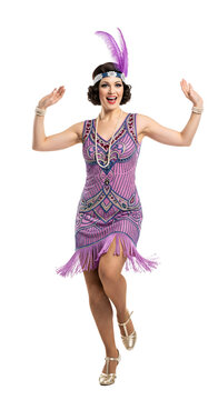 A Charleston dancer of the Roaring Twenties (1920s)