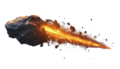 meteor isolated on transparent background cutout