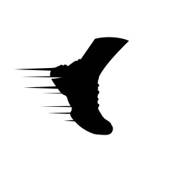 running foot silhouette icon