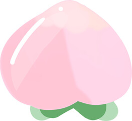 Peach Illustration &ndash; Pink Summer Fruit Clipart