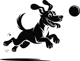 Vector black silhouette of a animals on a white background.