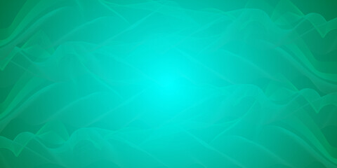 Fototapeta premium Abstract flowing teal green waves with subtle light effects and fine line patterns