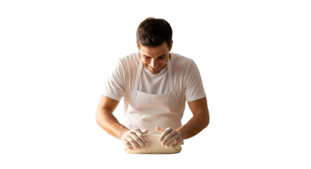 Baker kneading dough
