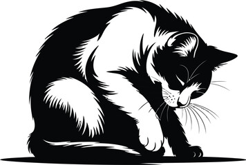 Vector black silhouette of a animals on a white background.