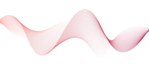 Pink wavy lines on white background. Flowing curve line technology backdrop. Frequency sound waves. stripe design business background.