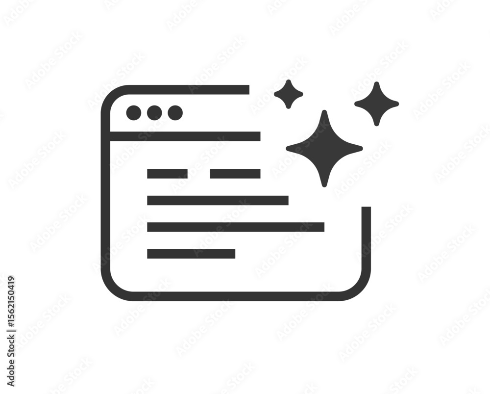 Poster website improve enhance icon line stroke simple vector graphic illustration, outline thin linear ai 