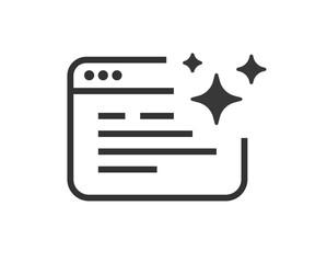 Website improve enhance icon line stroke simple vector graphic illustration, outline thin linear ai web site generation creation tool sign symbol, optimize seo quality, refine ui design image clip art