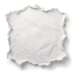 Obraz premium A crumpled and torn piece of white paper isolated on white background