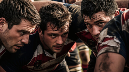 Mêlée de Rugby : Concentration et Détermination
