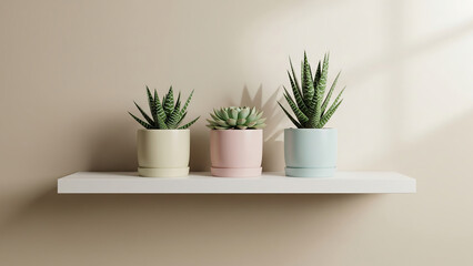 Modern home interior with a green plant in a pot, adding natural decor to the room