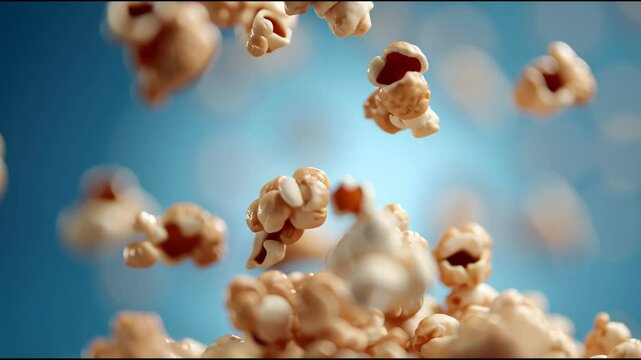 Cinematic popcorn in classic striped container close-up