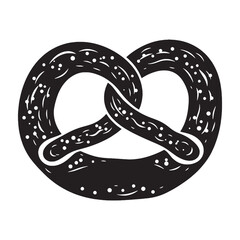 Artful loops and curves – Pretzel silhouette crafted through detailed Pretzel vector – Pretzel illustration

