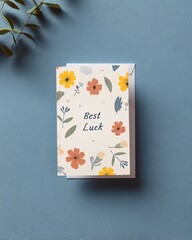 Best of luck floral greeting card design for celebrations studio graphic art bright environment aesthetic viewpoint