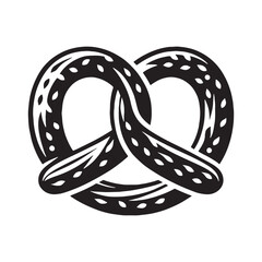 Golden knots of flavor – Pretzel silhouette paired with smooth Pretzel vector – Pretzel illustration

