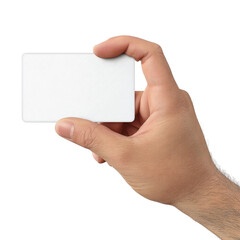 Obraz premium Hand Holding Blank White Business Card Mockup