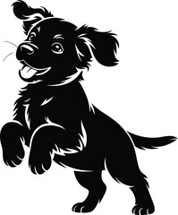 Vector black silhouette of a animals on a white background.