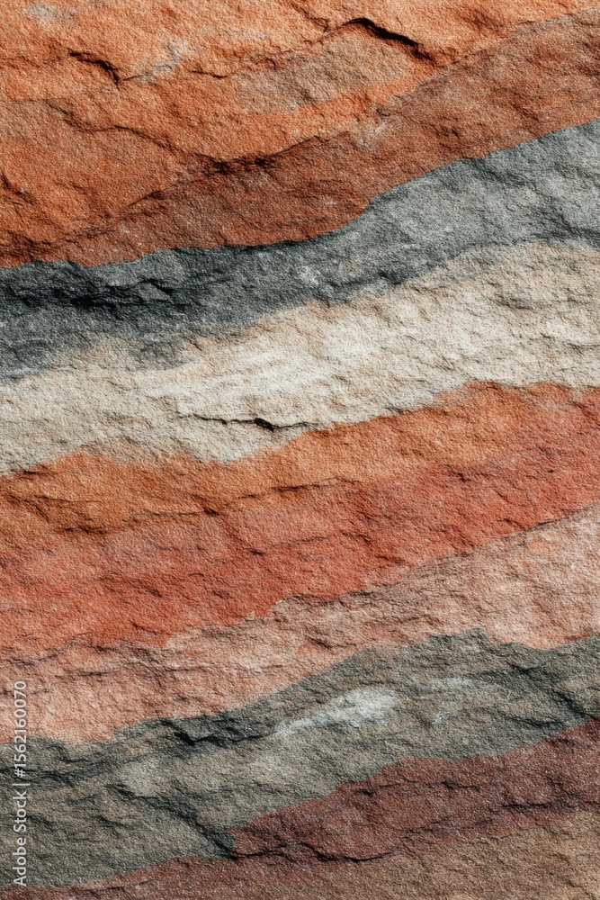 Aufkleber abstract image of a layered rock surface featuring different hues and textures. geology in display.