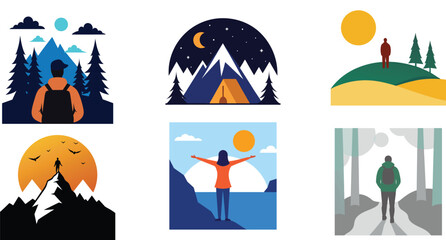 Vector Illustration of a Set of T-shirt Design